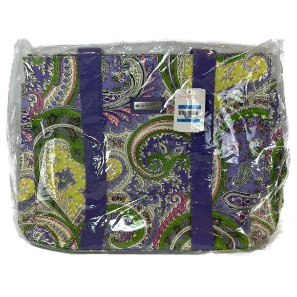 Jim Thompson Madrid Multicolor Paisley Floral Print Large Canvas Tote Shopper - Picture 1 of 13